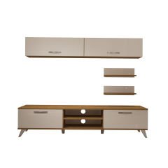 Decoraktiv Eko 5 Mdf Dvd Retro Tv Ünitesi Tv Sehpası Pera - Beyaz