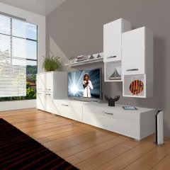 Decoraktiv Eko 6DA Slm Std Tv Ünitesi Tv Sehpası Parlak Beyaz