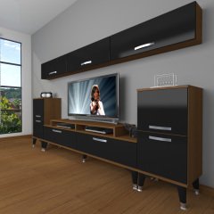 Decoraktiv Ekoflex 9 Slm Silver Tv Ünitesi Tv Sehpası Ceviz - Siyah