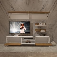 Decoraktiv Eko 5 Mdf Dvd Retro Tv Ünitesi Tv Sehpası Beyaz - Pera