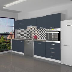 Decoraktiv Elite 280YQ Ankastre Boy Dolaplı MDF Hazır Mutfak Dolabı Antrasit