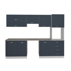 Decoraktiv Elite 280YQ Ankastre Boy Dolaplı MDF Hazır Mutfak Dolabı Antrasit