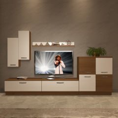 Decoraktiv Eko 6B Slm Std Tv Ünitesi Tv Sehpası Ceviz - Beyaz