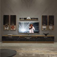 Decoraktiv Trendstyle 8DA Mdf Tv Ünitesi Tv Sehpası Pera - Siyah Mermer