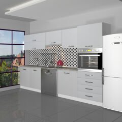 Decoraktiv Elite 280YQ Ankastre Boy Dolaplı MDF Hazır Mutfak Dolabı Buz Gri