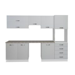 Decoraktiv Elite 280YQ Ankastre Boy Dolaplı MDF Hazır Mutfak Dolabı Buz Gri