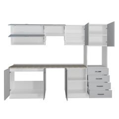 Decoraktiv Elite 280YQ Ankastre Boy Dolaplı MDF Hazır Mutfak Dolabı Buz Gri