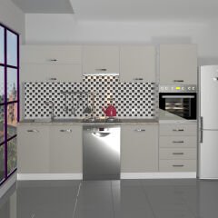 Decoraktiv Elite 280YQ Ankastre Boy Dolaplı MDF Hazır Mutfak Dolabı Kumtaşı