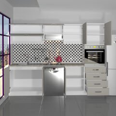 Decoraktiv Elite 280YQ Ankastre Boy Dolaplı MDF Hazır Mutfak Dolabı Kumtaşı