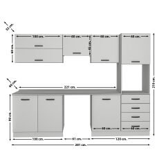 Decoraktiv Elite 280YQ Ankastre Boy Dolaplı MDF Hazır Mutfak Dolabı Kumtaşı
