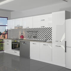 Decoraktiv Elite 325Y Ankastre Fırın Modüllü MDF Hazır Mutfak Dolabı Parlak Beyaz