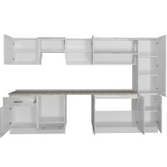 Decoraktiv Elite 325Y Ankastre Fırın Modüllü MDF Hazır Mutfak Dolabı Parlak Beyaz