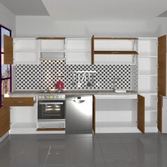Decoraktiv Elite 325Y Ankastre Fırın Modüllü MDF Hazır Mutfak Dolabı Ceviz