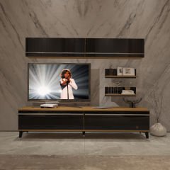 Decoraktiv Eko 5 Mdf Std Silver Tv Ünitesi Tv Sehpası Pera - Siyah