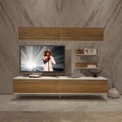 Decoraktiv Eko 5 Mdf Std Silver Tv Ünitesi Tv Sehpası Beyaz - Pera