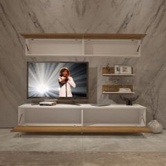 Decoraktiv Eko 5 Mdf Std Silver Tv Ünitesi Tv Sehpası Beyaz - Pera
