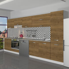 Decoraktiv Elite 325Y Ankastre Fırın Modüllü MDF Hazır Mutfak Dolabı Pera