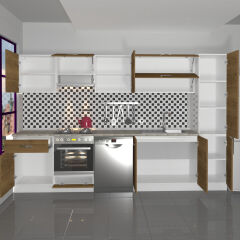 Decoraktiv Elite 325Y Ankastre Fırın Modüllü MDF Hazır Mutfak Dolabı Pera