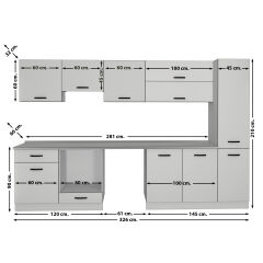 Decoraktiv Elite 325Y Ankastre Fırın Modüllü MDF Hazır Mutfak Dolabı Pera