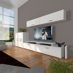 Decoraktiv Ekoflex 6Y Slm Tv Ünitesi Tv Sehpası Parlak Beyaz