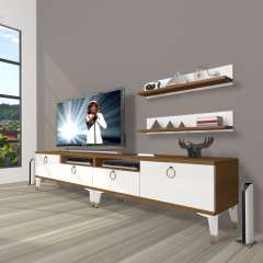 Decoraktiv Eko 220r Mdf Gold Tv Ünitesi Tv Sehpası Ceviz - Beyaz