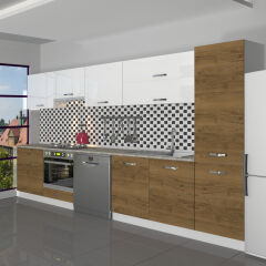 Decoraktiv Elite 325Y Ankastre Fırın Modüllü MDF Hazır Mutfak Dolabı Pera - Beyaz