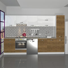 Decoraktiv Elite 325Y Ankastre Fırın Modüllü MDF Hazır Mutfak Dolabı Pera - Beyaz