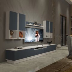 Decoraktiv Trendstyle 8DAS Mdf Tv Ünitesi Tv Sehpası Beyaz - Antrasit