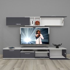 Decoraktiv Eko 5220 Mdf Tv Ünitesi Tv Sehpası Beyaz - Antrasit