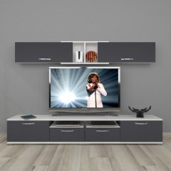 Decoraktiv Eko 5220 Mdf Tv Ünitesi Tv Sehpası Beyaz - Antrasit