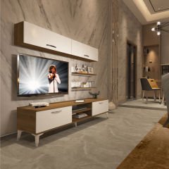 Decoraktiv Eko 5 Mdf Dvd Silver Tv Ünitesi Tv Sehpası Pera - Beyaz
