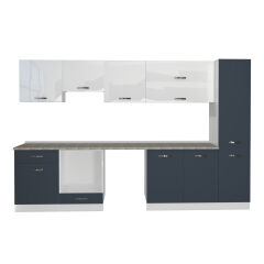 Decoraktiv Elite 325Y Ankastre Fırın Modüllü MDF Hazır Mutfak Dolabı Antrasit - Beyaz