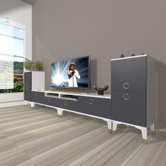 Decoraktiv Eko 9220 Mdf Gold Tv Ünitesi Tv Sehpası Beyaz - Antrasit