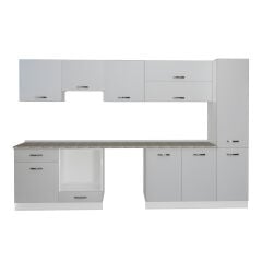 Decoraktiv Elite 325Y Ankastre Fırın Modüllü MDF Hazır Mutfak Dolabı Buz Gri