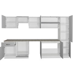 Decoraktiv Elite 325Y Ankastre Fırın Modüllü MDF Hazır Mutfak Dolabı Buz Gri