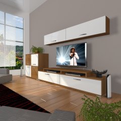 Decoraktiv Ekoflex 6Y Slm Tv Ünitesi Tv Sehpası Ceviz - Beyaz