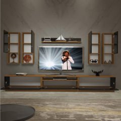 Decoraktiv Trendstyle 8DAS Mdf Tv Ünitesi Tv Sehpası Ceviz - Siyah