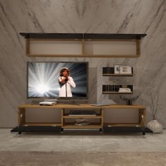 Decoraktiv Eko 5 Mdf Dvd Silver Tv Ünitesi Tv Sehpası Pera - Siyah