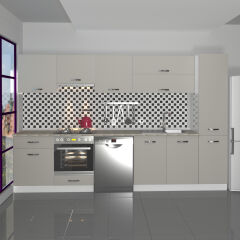 Decoraktiv Elite 325Y Ankastre Fırın Modüllü MDF Hazır Mutfak Dolabı Kumtaşı