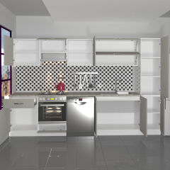 Decoraktiv Elite 325Y Ankastre Fırın Modüllü MDF Hazır Mutfak Dolabı Kumtaşı