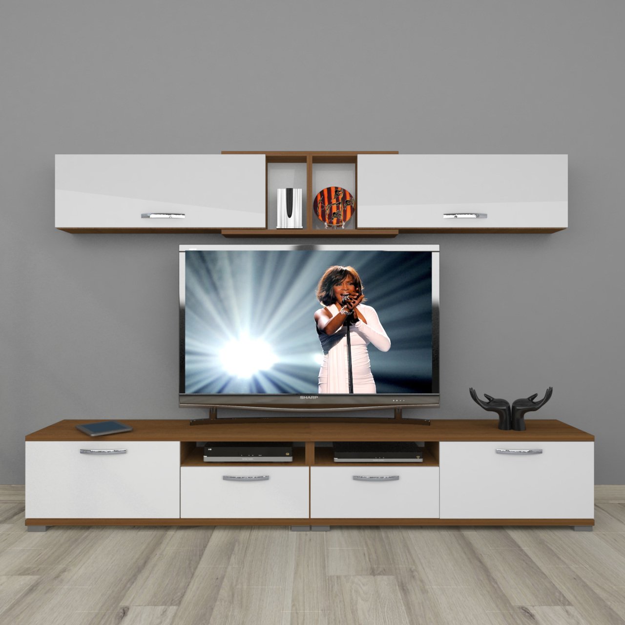 Decoraktiv Eko 5220 Mdf Tv Ünitesi Tv Sehpası Ceviz - Beyaz