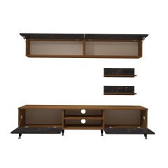 Decoraktiv Eko 5 Mdf Dvd Silver Tv Ünitesi Tv Sehpası Ceviz - Siyah Mermer