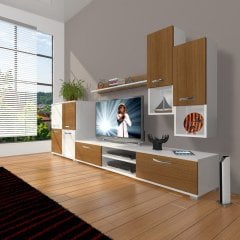 Decoraktiv Eko 6DA Slm Dvd Tv Ünitesi Tv Sehpası Beyaz - Ceviz