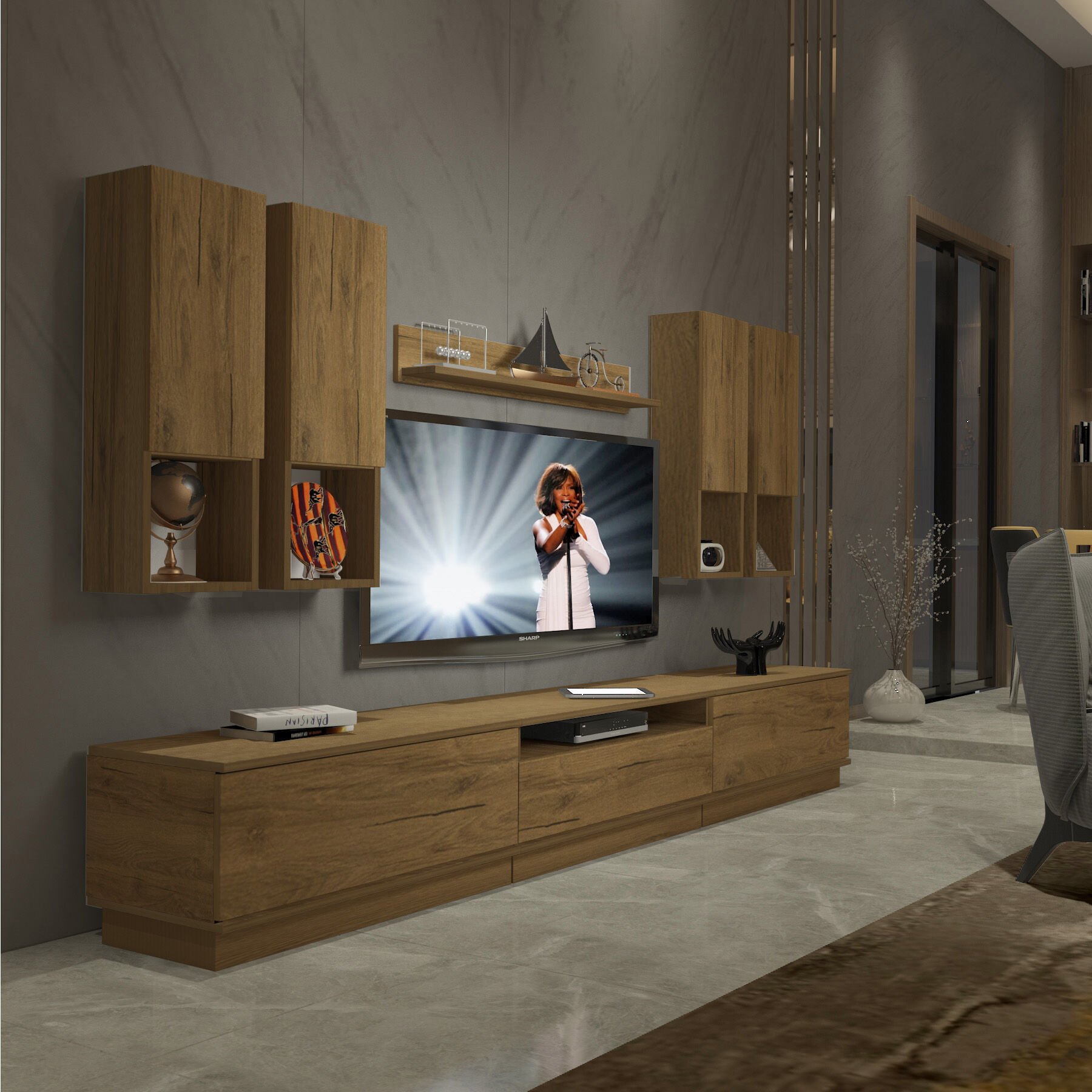 Decoraktiv Trendstyle 8DAS Mdf Tv Ünitesi Tv Sehpası Pera