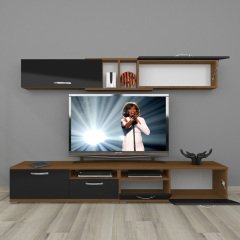 Decoraktiv Eko 5220 Mdf Tv Ünitesi Tv Sehpası Ceviz - Siyah