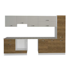 Decoraktiv Elite 325Y Ankastre Fırın Modüllü MDF Hazır Mutfak Dolabı Pera - Kumtaşı