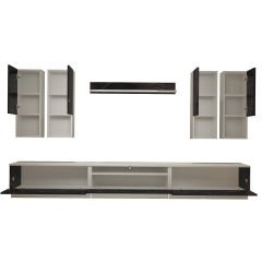 Decoraktiv Trendstyle 8DAS Mdf Tv Ünitesi Tv Sehpası Beyaz - Siyah Mermer