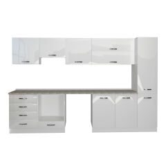 Decoraktiv Elite 325YQ Ankastre Fırın Modüllü MDF Hazır Mutfak Dolabı Parlak Beyaz