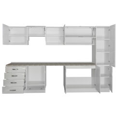 Decoraktiv Elite 325YQ Ankastre Fırın Modüllü MDF Hazır Mutfak Dolabı Parlak Beyaz