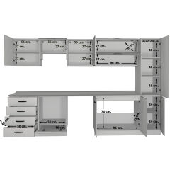 Decoraktiv Elite 325YQ Ankastre Fırın Modüllü MDF Hazır Mutfak Dolabı Parlak Beyaz